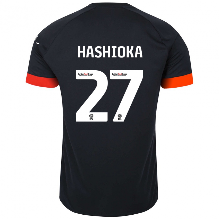 Kinderen Daiki Hashioka #27 Zwart Oranje Uitshirt Uittenue 2024/25 T-Shirt België