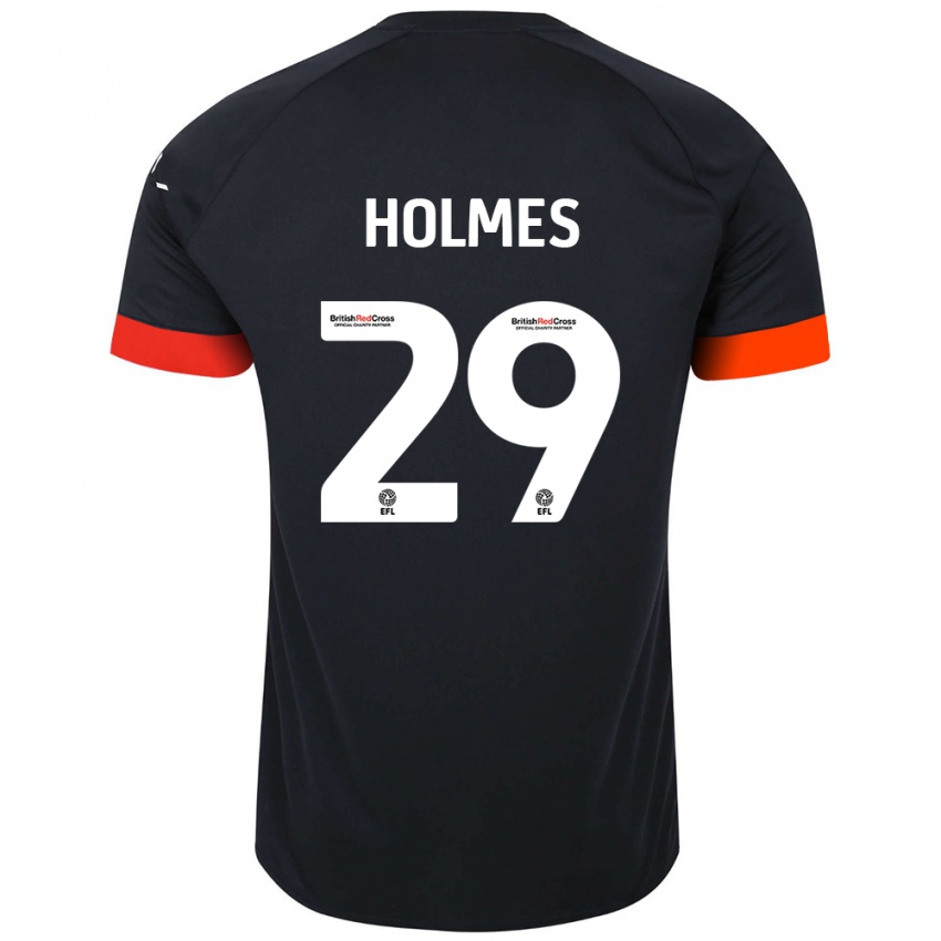 Kinderen Tom Holmes #29 Zwart Oranje Uitshirt Uittenue 2024/25 T-Shirt België