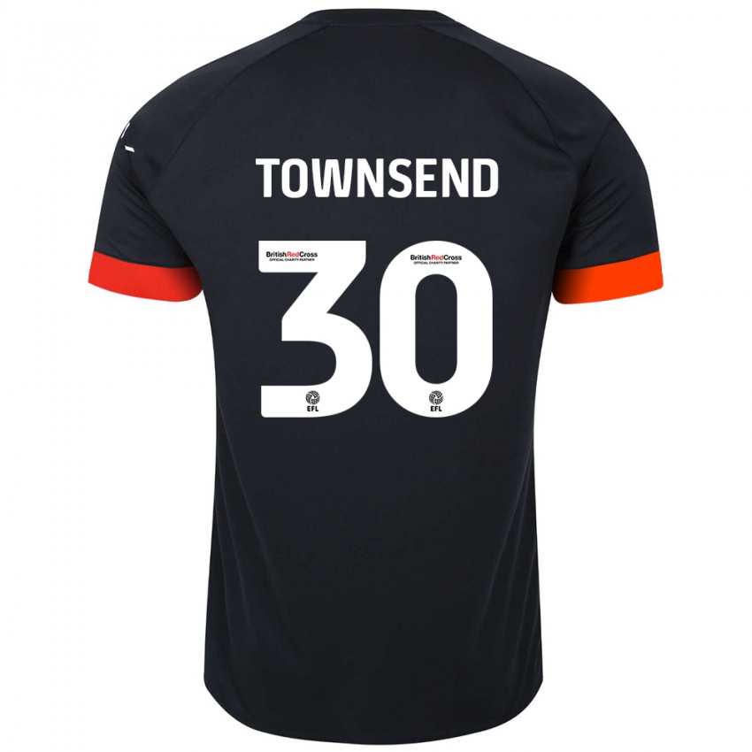 Enfant Maillot Andros Townsend #30 Noir Orange Tenues Extérieur 2024/25 T-Shirt Belgique