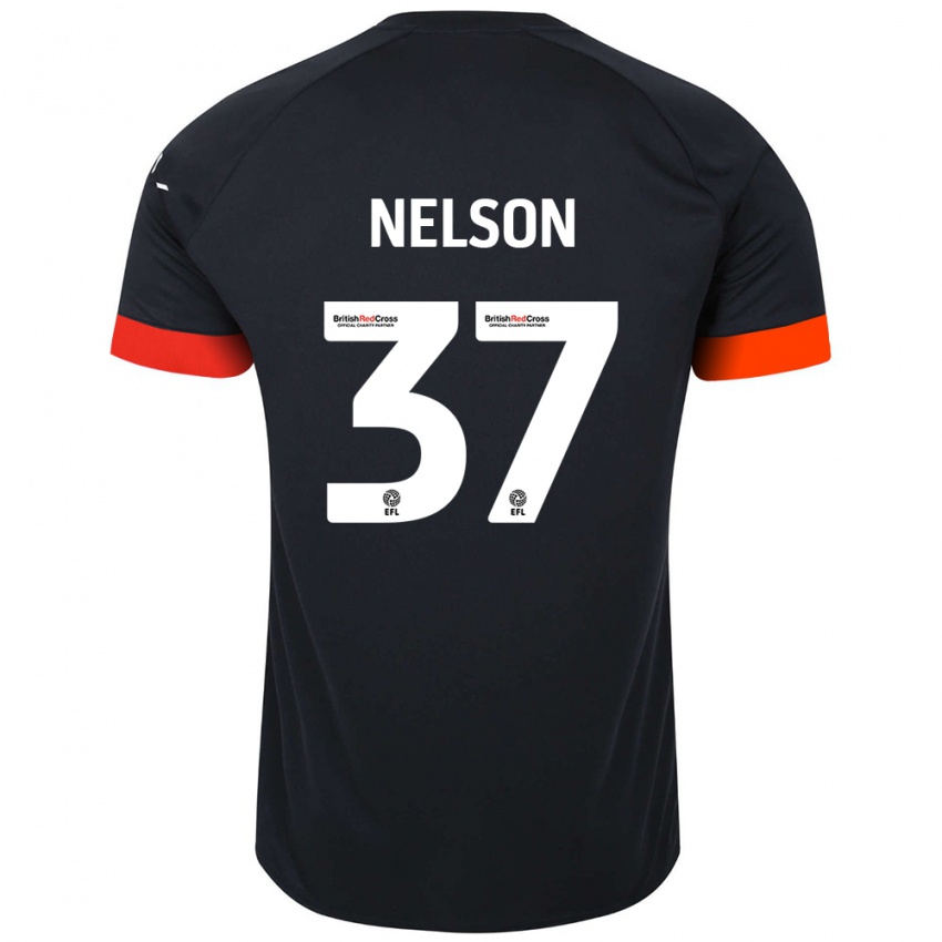 Enfant Maillot Zack Nelson #37 Noir Orange Tenues Extérieur 2024/25 T-Shirt Belgique