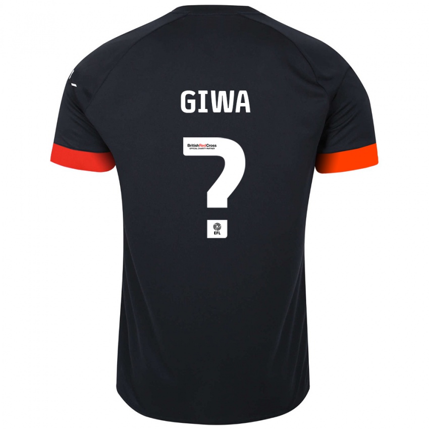 Kinderen Tyrell Giwa #0 Zwart Oranje Uitshirt Uittenue 2024/25 T-Shirt België