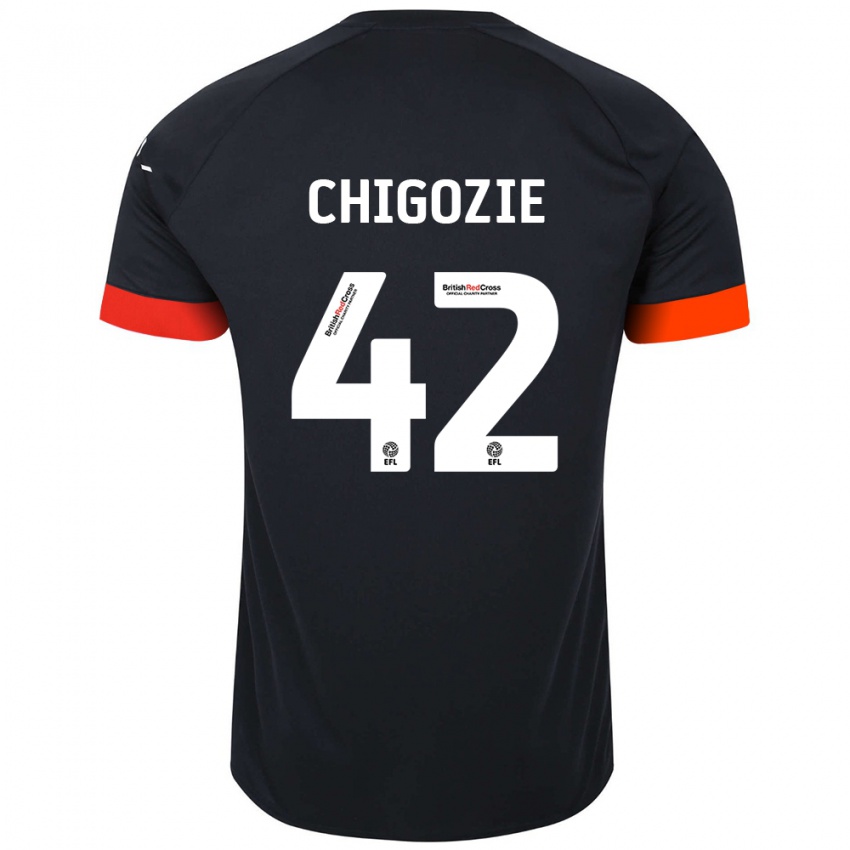 Kinderen Christian Chigozie #42 Zwart Oranje Uitshirt Uittenue 2024/25 T-Shirt België