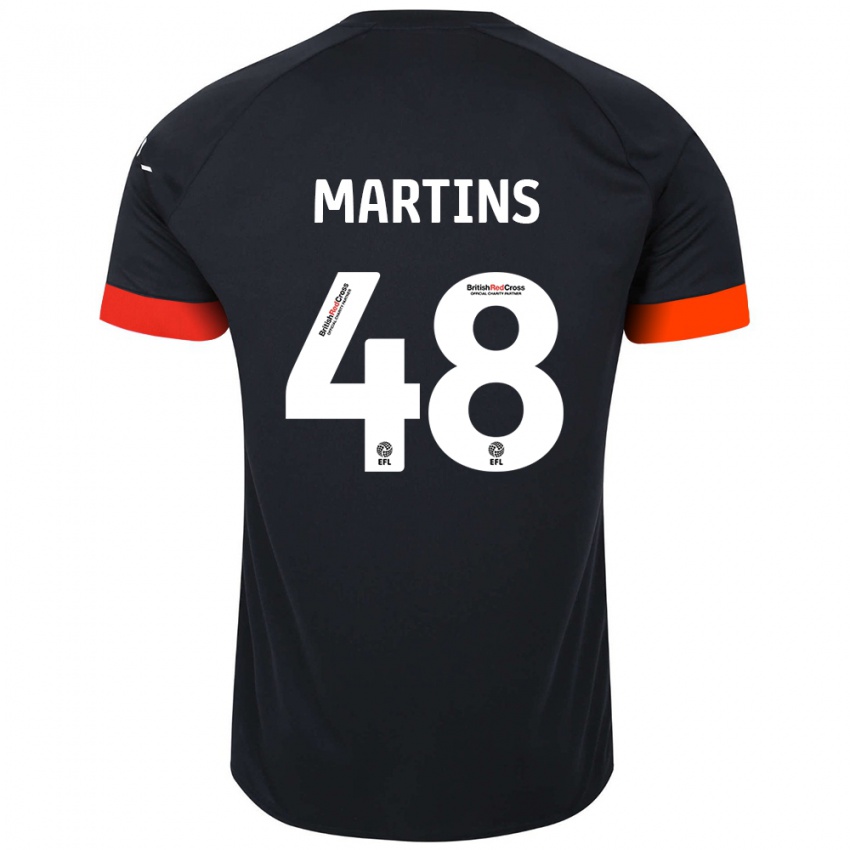 Enfant Maillot Dominic Dos Santos Martins #48 Noir Orange Tenues Extérieur 2024/25 T-Shirt Belgique