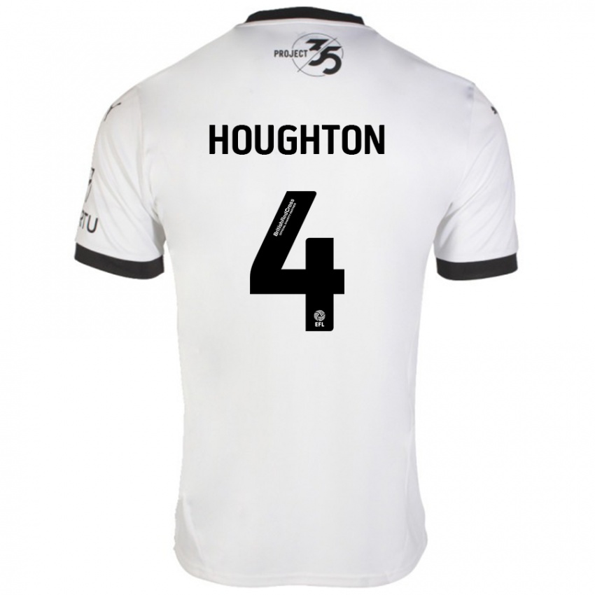 Kinder Jordan Houghton #4 Weiß Schwarz Auswärtstrikot Trikot 2024/25 T-Shirt Belgien