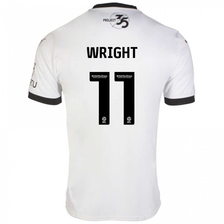 Kinderen Callum Wright #11 Wit Zwart Uitshirt Uittenue 2024/25 T-Shirt België