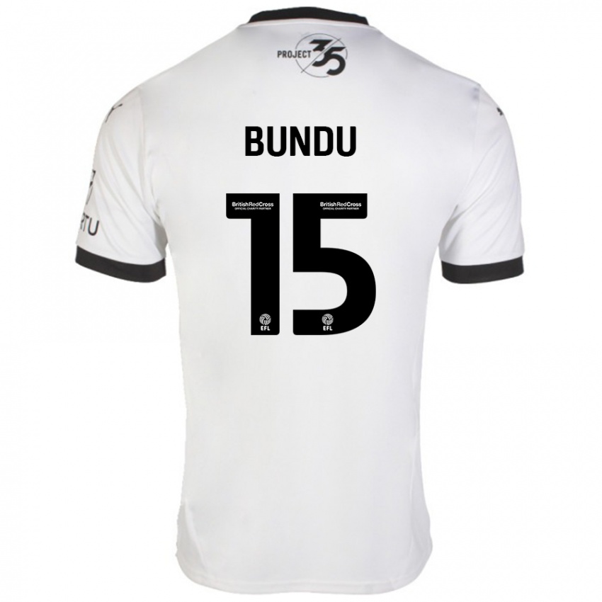 Kinderen Mustapha Bundu #15 Wit Zwart Uitshirt Uittenue 2024/25 T-Shirt België