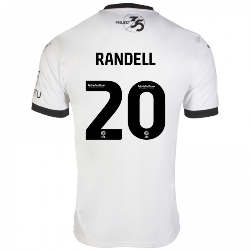 Kinderen Adam Randell #20 Wit Zwart Uitshirt Uittenue 2024/25 T-Shirt België