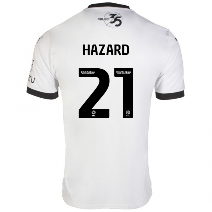 Kinderen Conor Hazard #21 Wit Zwart Uitshirt Uittenue 2024/25 T-Shirt België