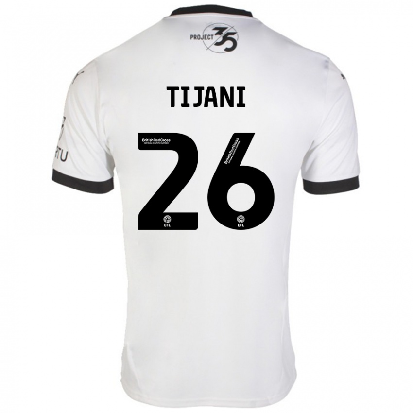 Kinderen Muhamed Tijani #26 Wit Zwart Uitshirt Uittenue 2024/25 T-Shirt België