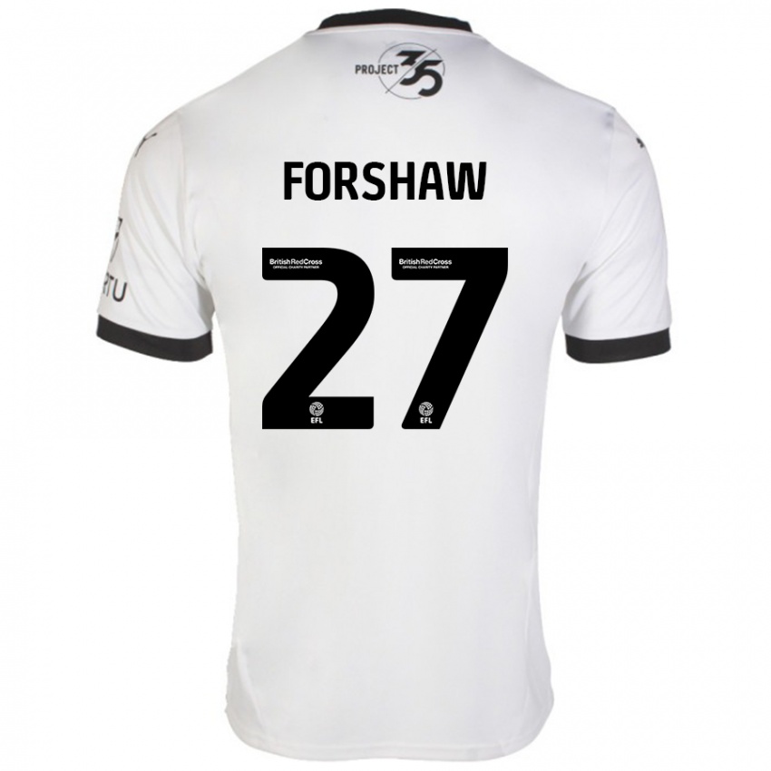 Kinderen Adam Forshaw #27 Wit Zwart Uitshirt Uittenue 2024/25 T-Shirt België