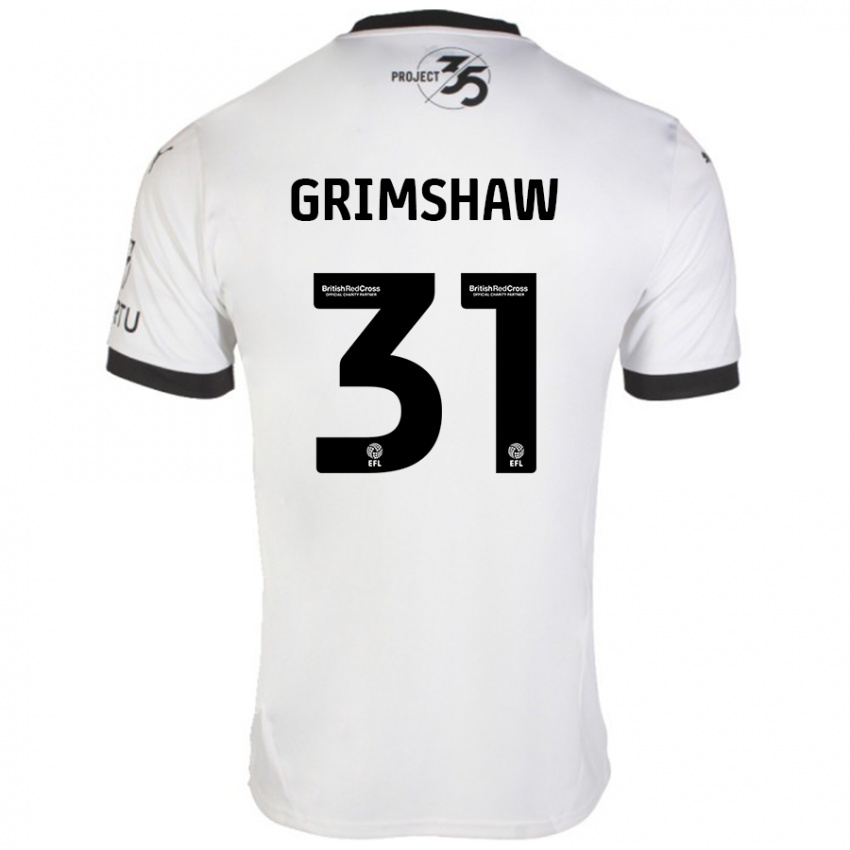 Kinderen Daniel Grimshaw #31 Wit Zwart Uitshirt Uittenue 2024/25 T-Shirt België