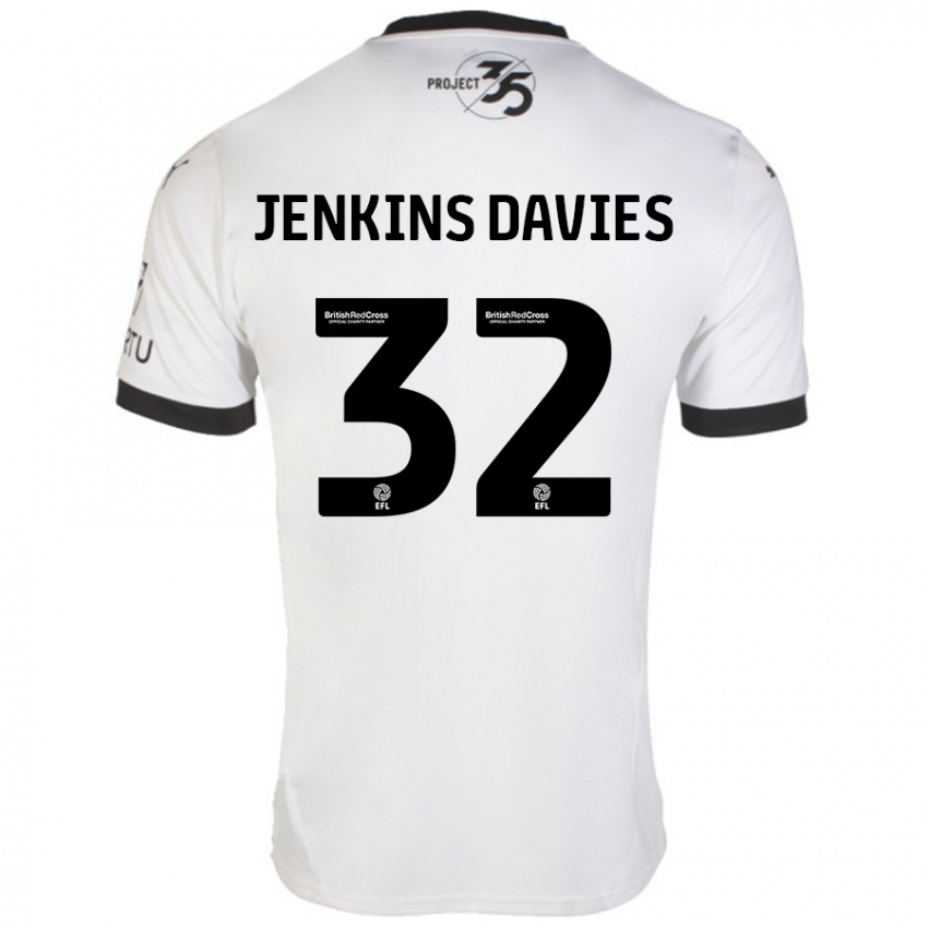 Kinderen Will Jenkins-Davies #32 Wit Zwart Uitshirt Uittenue 2024/25 T-Shirt België