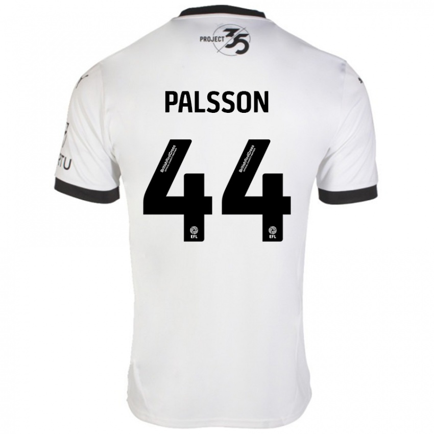 Kinderen Victor Pálsson #44 Wit Zwart Uitshirt Uittenue 2024/25 T-Shirt België