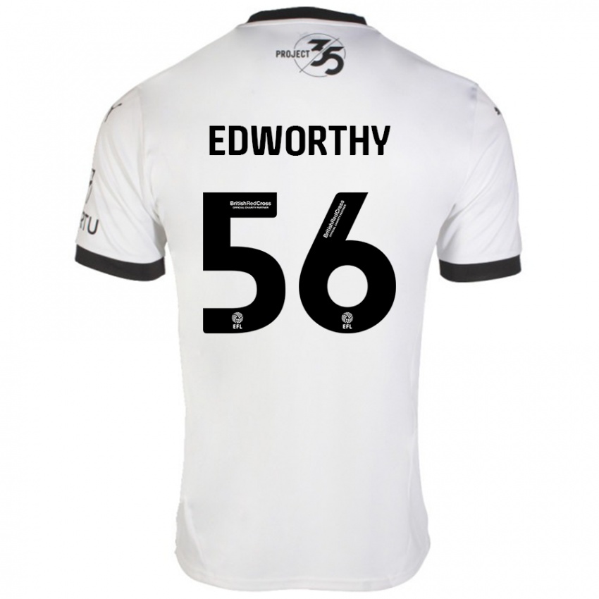 Kinderen Kieran Edworthy #56 Wit Zwart Uitshirt Uittenue 2024/25 T-Shirt België