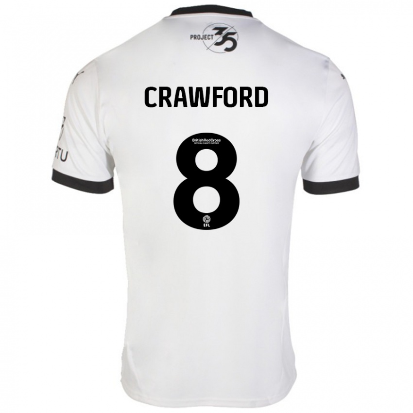 Kinder Imy Crawford #8 Weiß Schwarz Auswärtstrikot Trikot 2024/25 T-Shirt Belgien