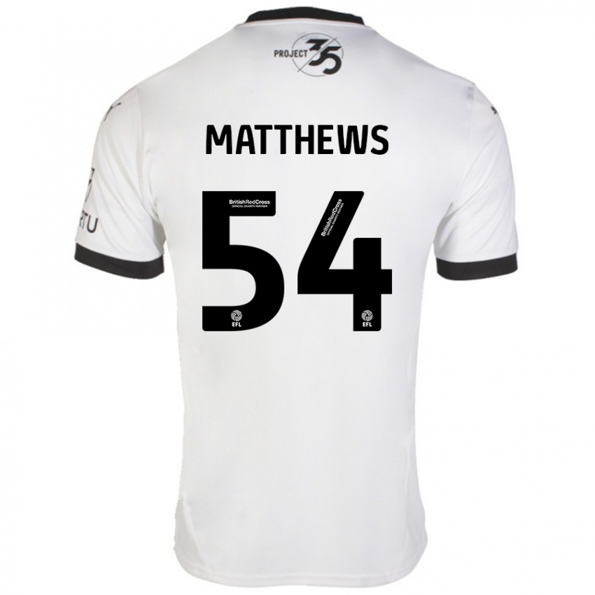 Kinderen Jack Matthews #54 Wit Zwart Uitshirt Uittenue 2024/25 T-Shirt België