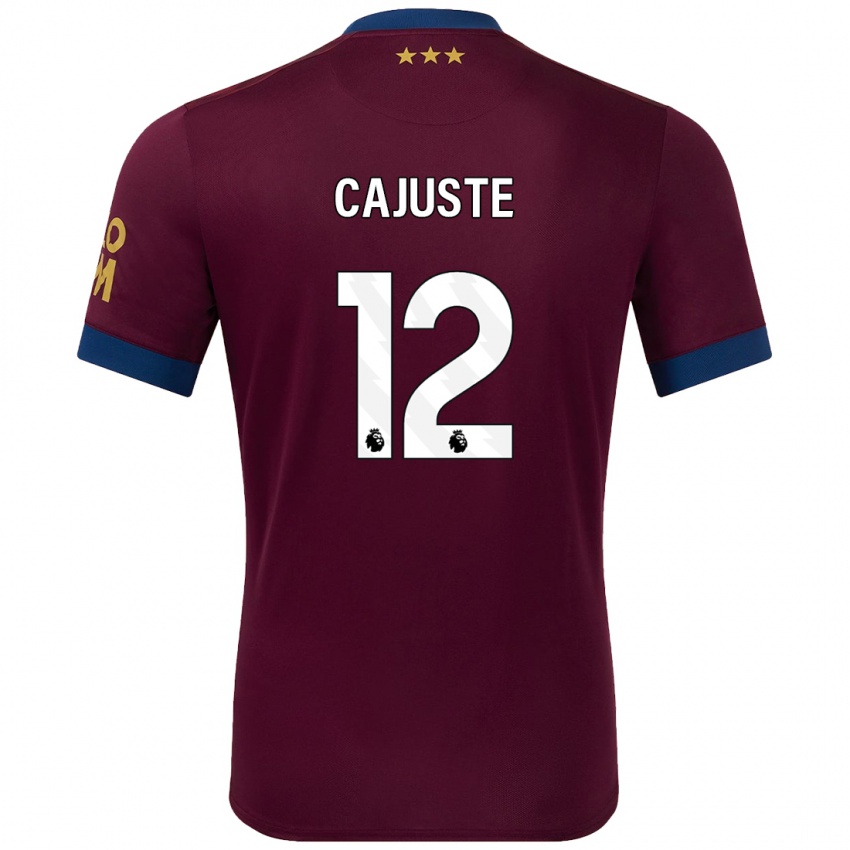 Kinderen Jens Cajuste #12 Bruin Uitshirt Uittenue 2024/25 T-Shirt België