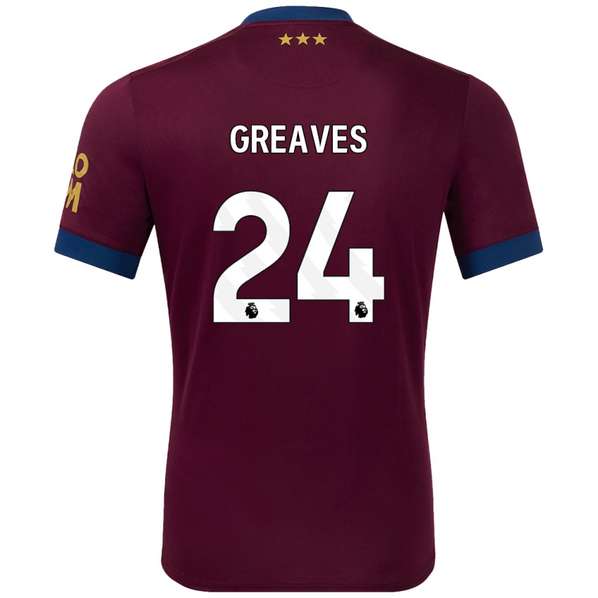 Kinderen Jacob Greaves #24 Bruin Uitshirt Uittenue 2024/25 T-Shirt België