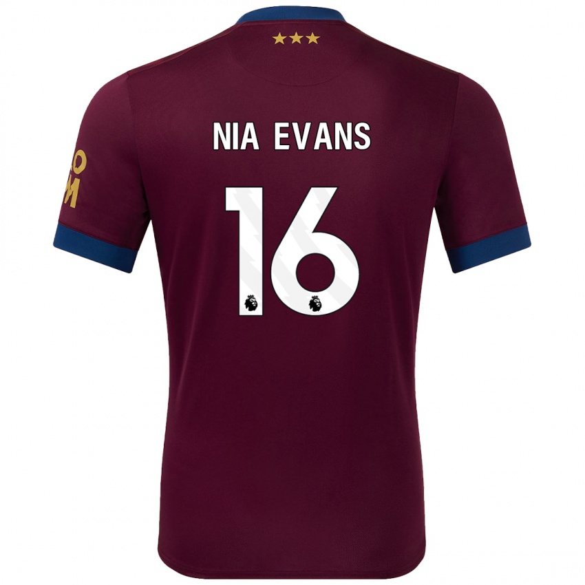 Kinderen Nia Evans #16 Bruin Uitshirt Uittenue 2024/25 T-Shirt België