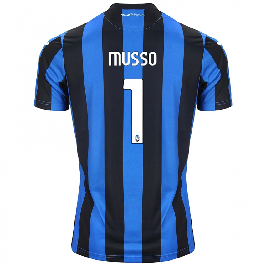 Heren Juan Musso #1 Blauw Zwart Thuisshirt Thuistenue 2024/25 T-Shirt België