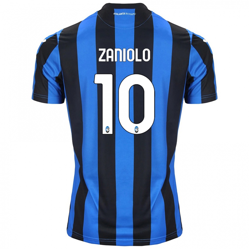 Herren Nicolo Zaniolo #10 Blau Schwarz Heimtrikot Trikot 2024/25 T-Shirt Belgien