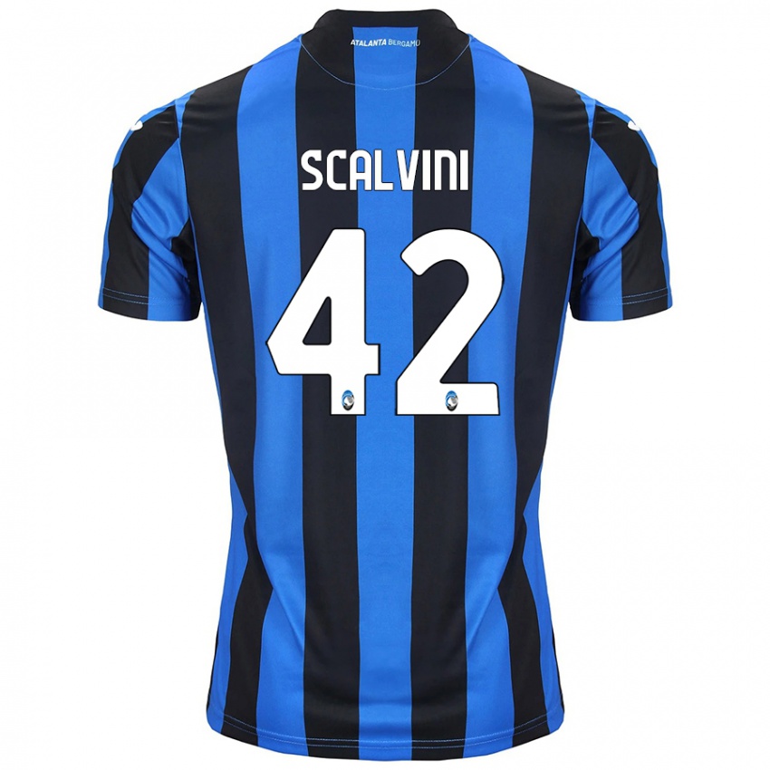 Herren Giorgio Scalvini #42 Blau Schwarz Heimtrikot Trikot 2024/25 T-Shirt Belgien