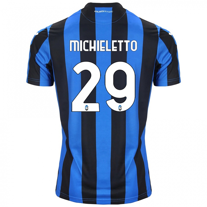 Herren Andrea Michieletto #29 Blau Schwarz Heimtrikot Trikot 2024/25 T-Shirt Belgien