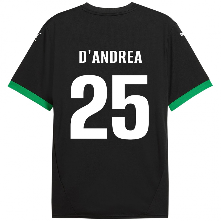 Homme Maillot Luca D'andrea #25 Noir Vert Foncé Tenues Domicile 2024/25 T-Shirt Belgique