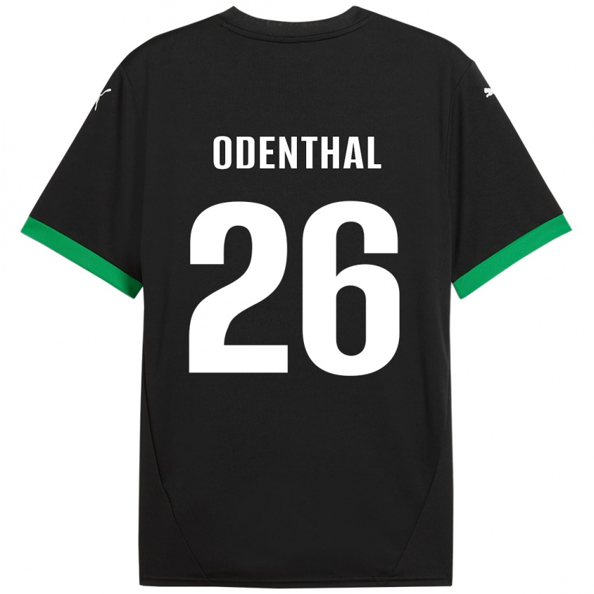 Homme Maillot Cas Odenthal #26 Noir Vert Foncé Tenues Domicile 2024/25 T-Shirt Belgique