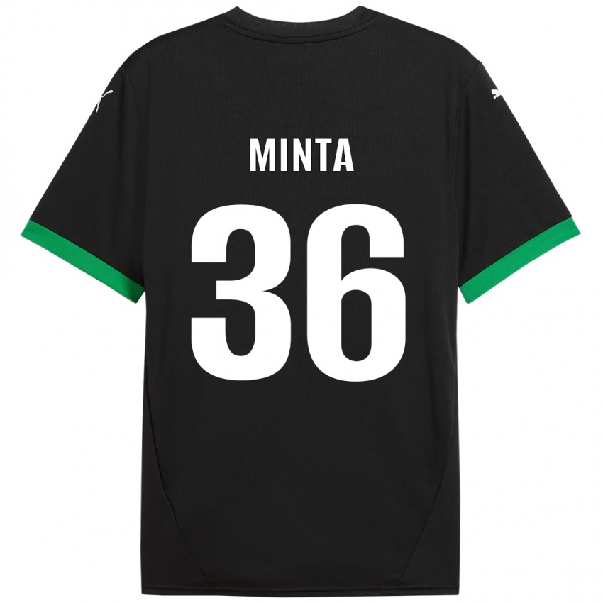 Homme Maillot Amoako Minta #36 Noir Vert Foncé Tenues Domicile 2024/25 T-Shirt Belgique