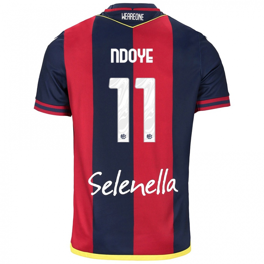 Heren Dan Ndoye #11 Rood Koningsblauw Thuisshirt Thuistenue 2024/25 T-Shirt België