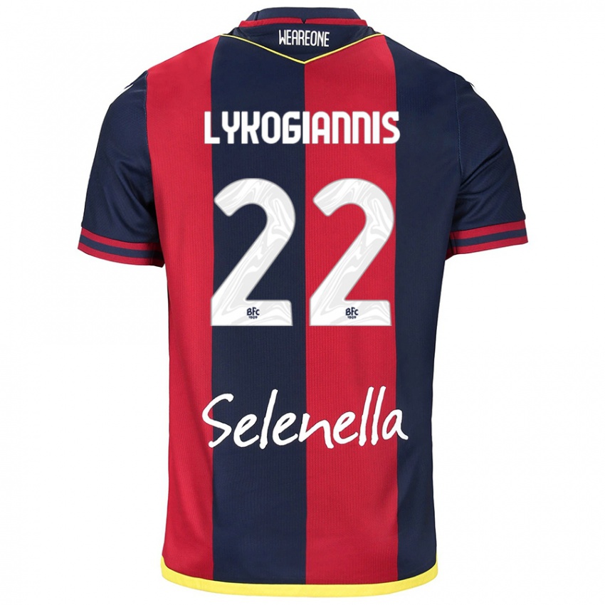 Herren Charalampos Lykogiannis #22 Rot Königsblau Heimtrikot Trikot 2024/25 T-Shirt Belgien