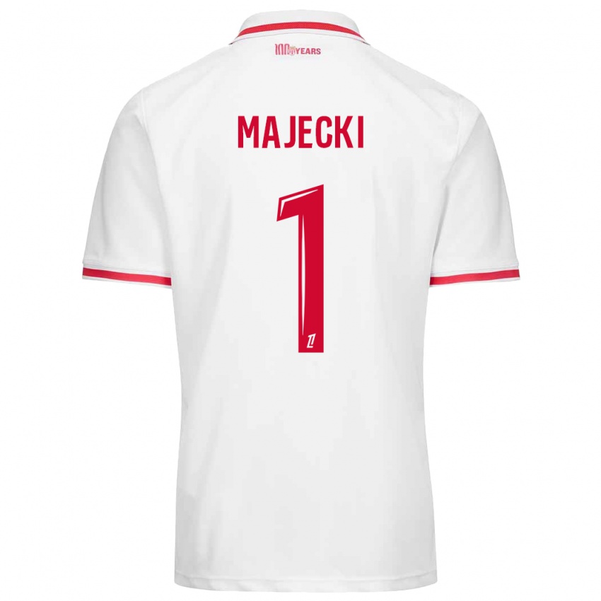 Homme Maillot Radoslaw Majecki #1 Blanc Rouge Tenues Domicile 2024/25 T-Shirt Belgique