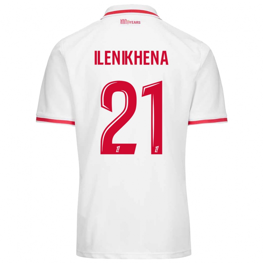 Homme Maillot George Ilenikhena #21 Blanc Rouge Tenues Domicile 2024/25 T-Shirt Belgique