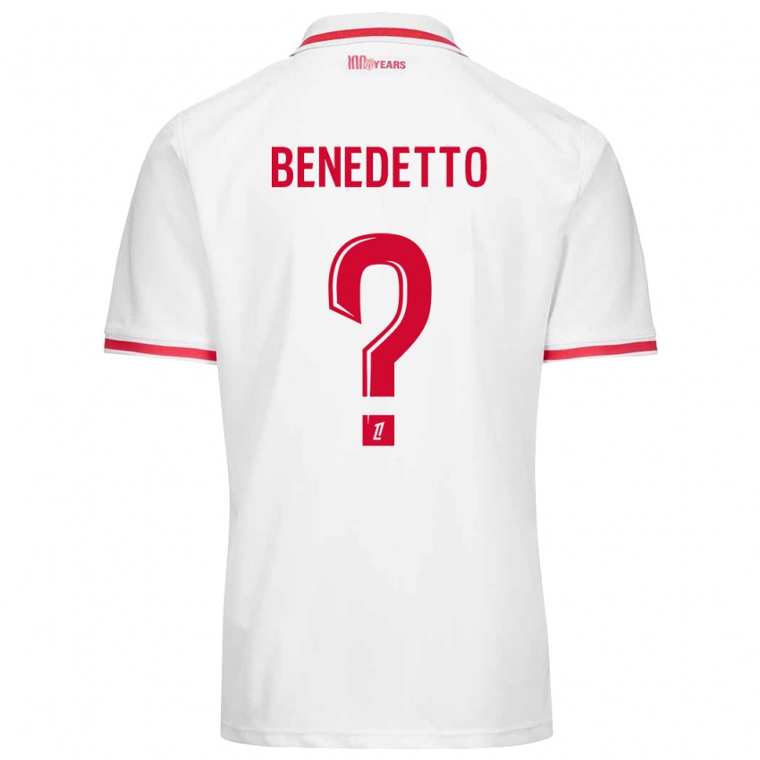 Homme Maillot Antéo Benedetto #0 Blanc Rouge Tenues Domicile 2024/25 T-Shirt Belgique