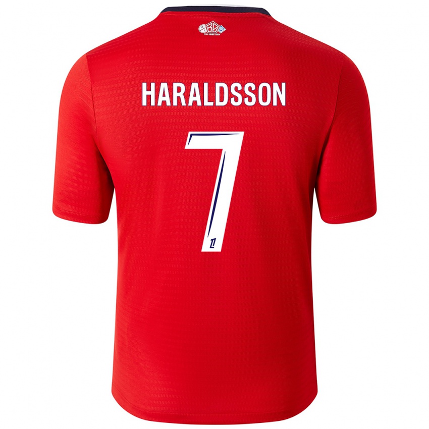 Homme Maillot Hákon Arnar Haraldsson #7 Rouge Blanc Tenues Domicile 2024/25 T-Shirt Belgique