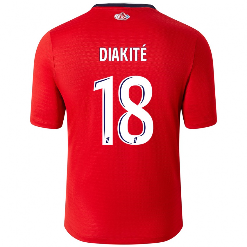 Homme Maillot Bafode Diakite #18 Rouge Blanc Tenues Domicile 2024/25 T-Shirt Belgique