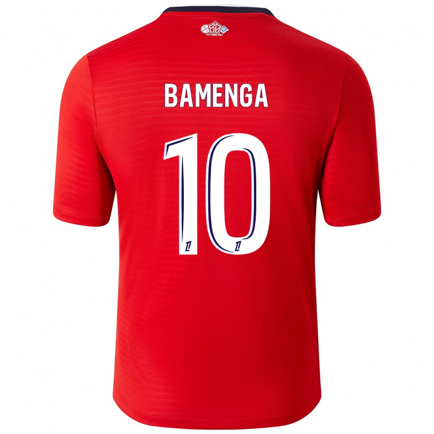 Homme Maillot Naomie Bamenga #10 Rouge Blanc Tenues Domicile 2024/25 T-Shirt Belgique