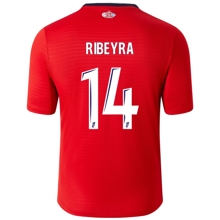 Homme Maillot Anaïs Ribeyra #14 Rouge Blanc Tenues Domicile 2024/25 T-Shirt Belgique