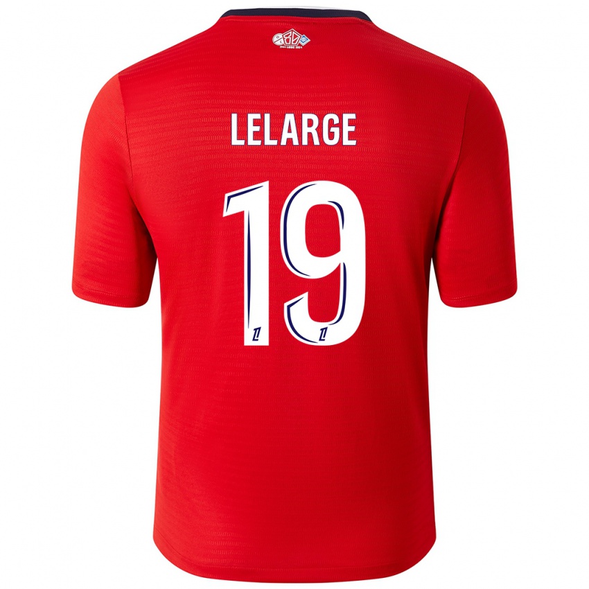 Homme Maillot Claire Lelarge #19 Rouge Blanc Tenues Domicile 2024/25 T-Shirt Belgique