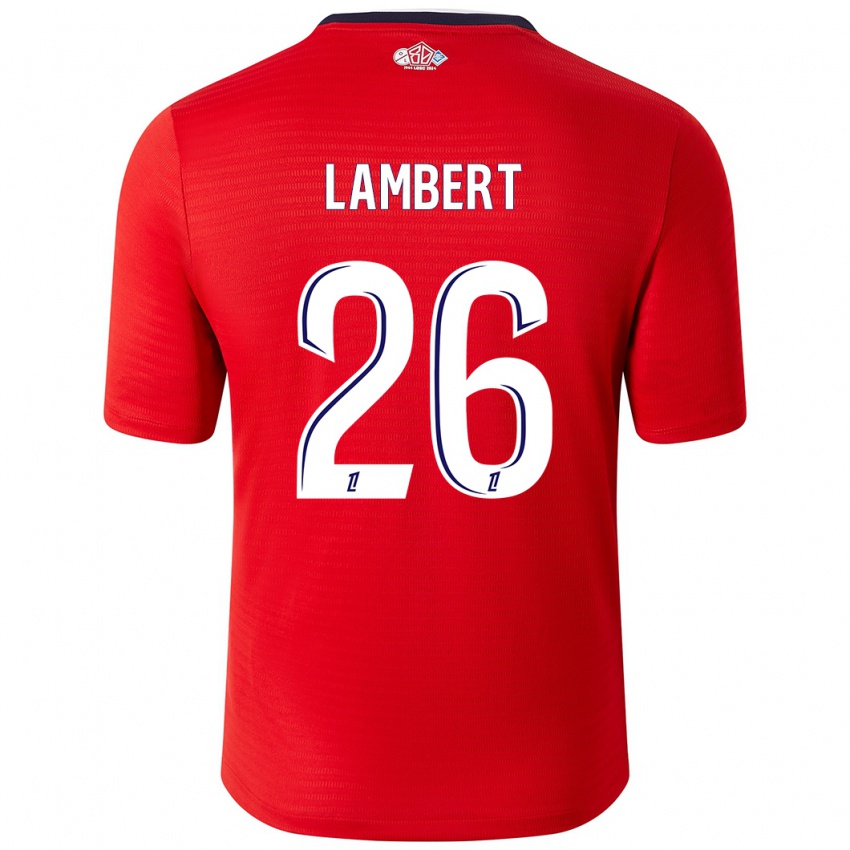 Homme Maillot Anaïs Lambert #26 Rouge Blanc Tenues Domicile 2024/25 T-Shirt Belgique