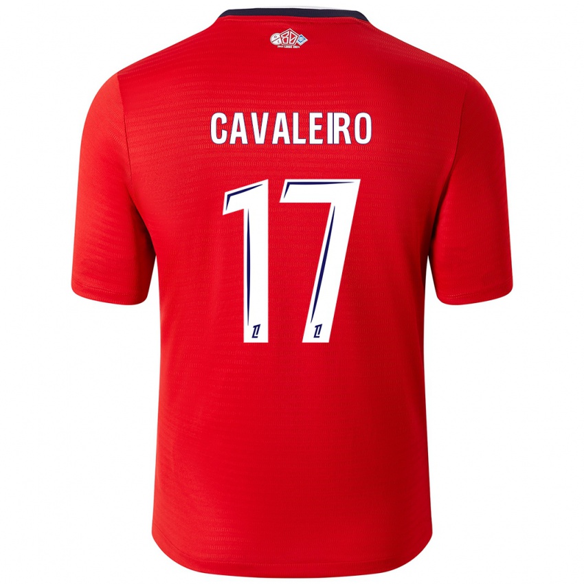 Homme Maillot Ivan Cavaleiro #17 Rouge Blanc Tenues Domicile 2024/25 T-Shirt Belgique