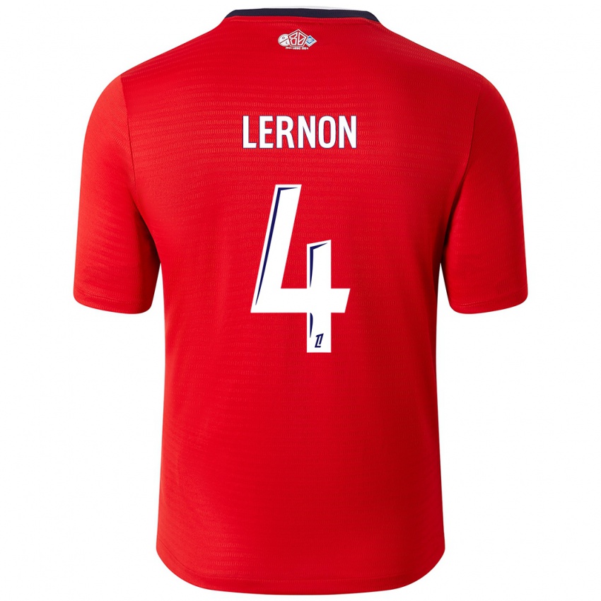 Heren Jessica Lernon #4 Rood Wit Thuisshirt Thuistenue 2024/25 T-Shirt België