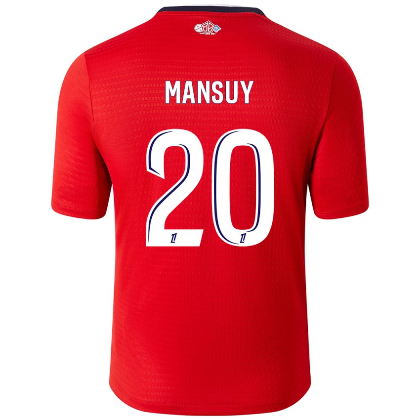 Homme Maillot Heloise Mansuy #20 Rouge Blanc Tenues Domicile 2024/25 T-Shirt Belgique