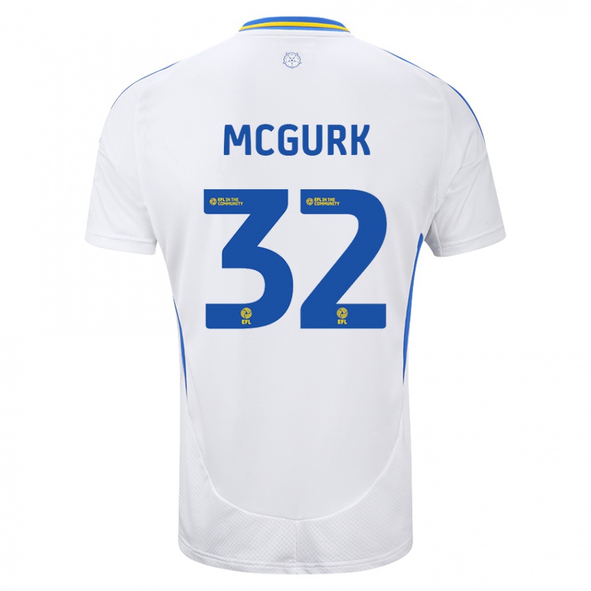 Heren Sean Mcgurk #32 Wit Blauw Thuisshirt Thuistenue 2024/25 T-Shirt België