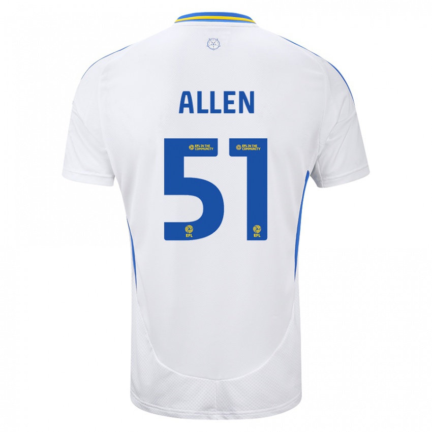 Heren Charlie Allen #51 Wit Blauw Thuisshirt Thuistenue 2024/25 T-Shirt België