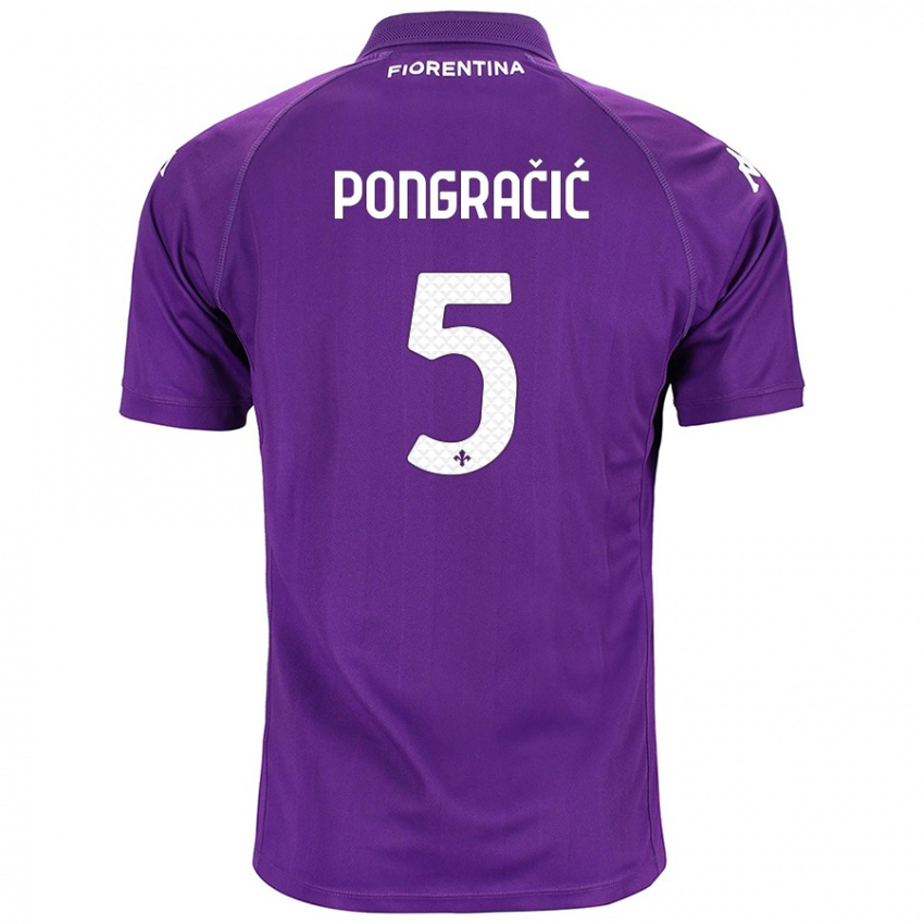 Heren Marin Pongračić #5 Paars Thuisshirt Thuistenue 2024/25 T-Shirt België