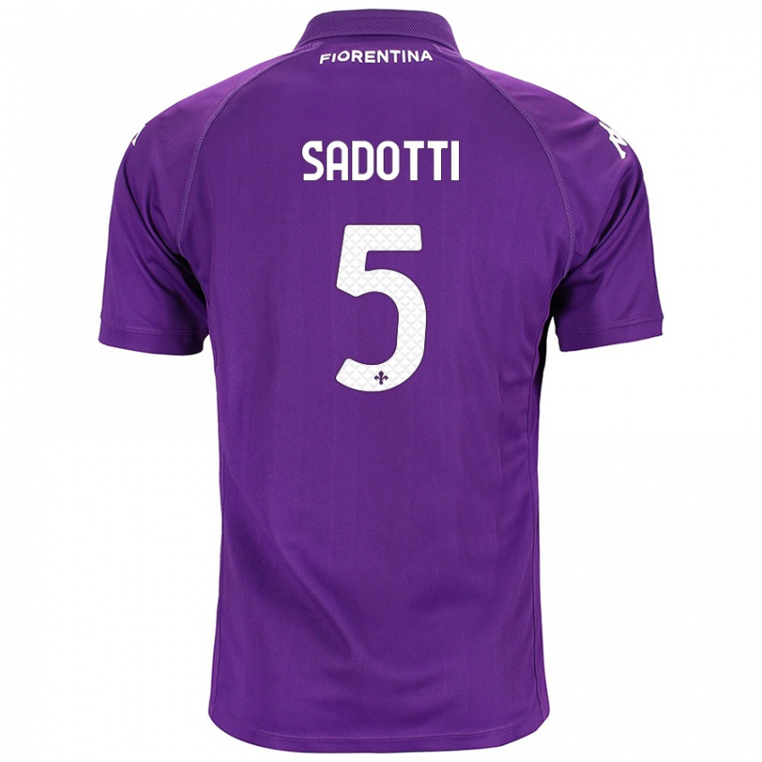 Heren Edoardo Sadotti #5 Paars Thuisshirt Thuistenue 2024/25 T-Shirt België