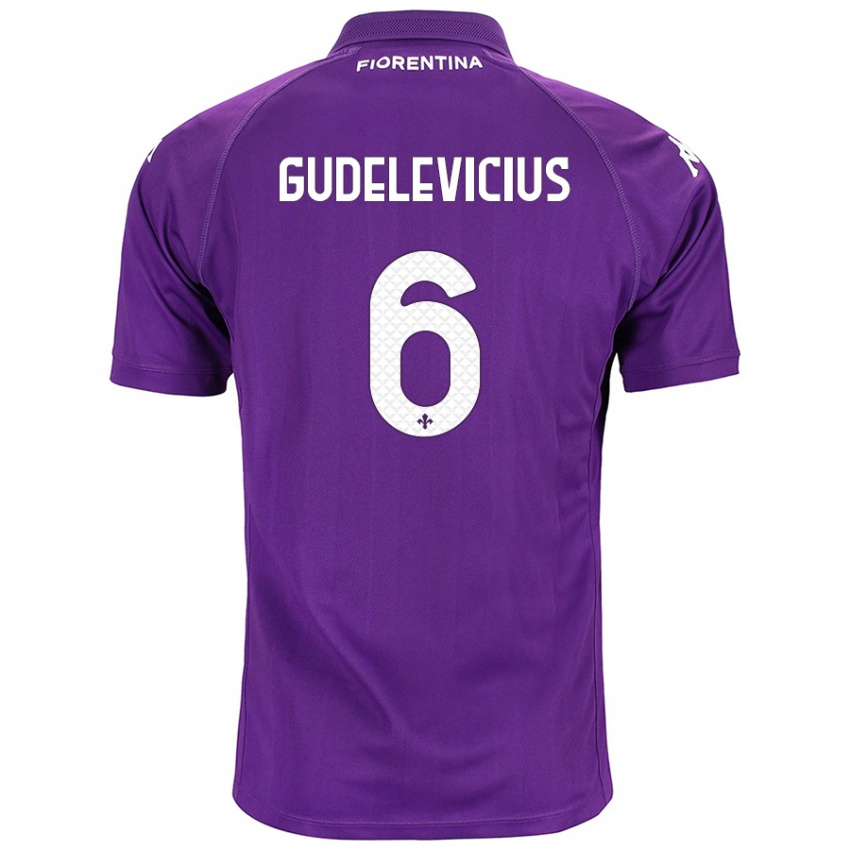 Heren Ernestas Gudelevicius #6 Paars Thuisshirt Thuistenue 2024/25 T-Shirt België