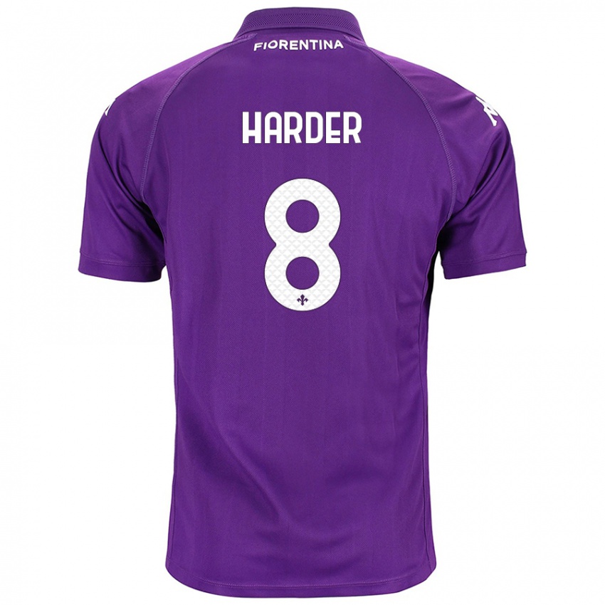 Heren Jonas Harder #8 Paars Thuisshirt Thuistenue 2024/25 T-Shirt België